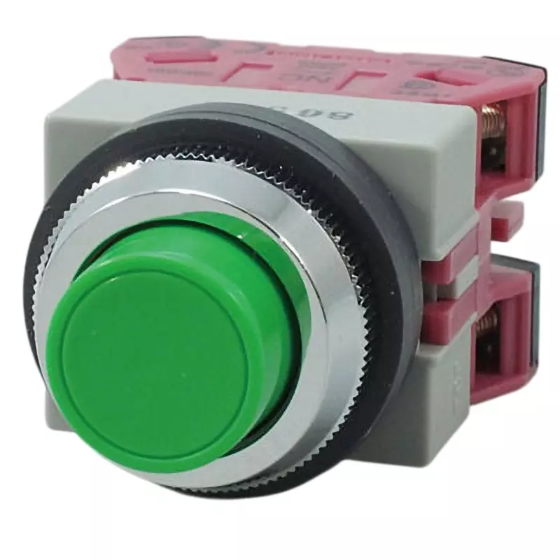 IDEC Diameter 25 Tws Series Push Button Switch (Protruding) 2B Screw Terminal Green, Abs202Ng