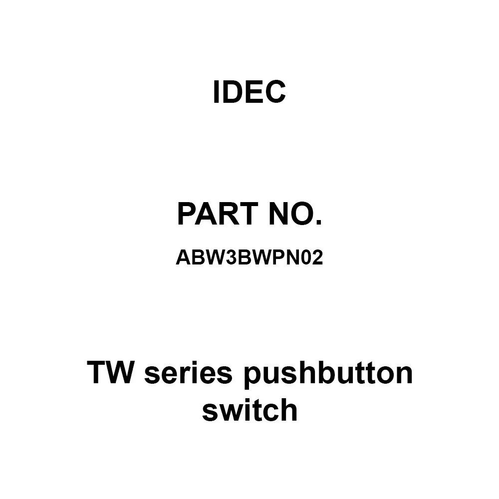 IDEC TW Series pushbutton switch Button Polyacetal Resin, ABW3BWPN02 (Pack of 2 Pcs)