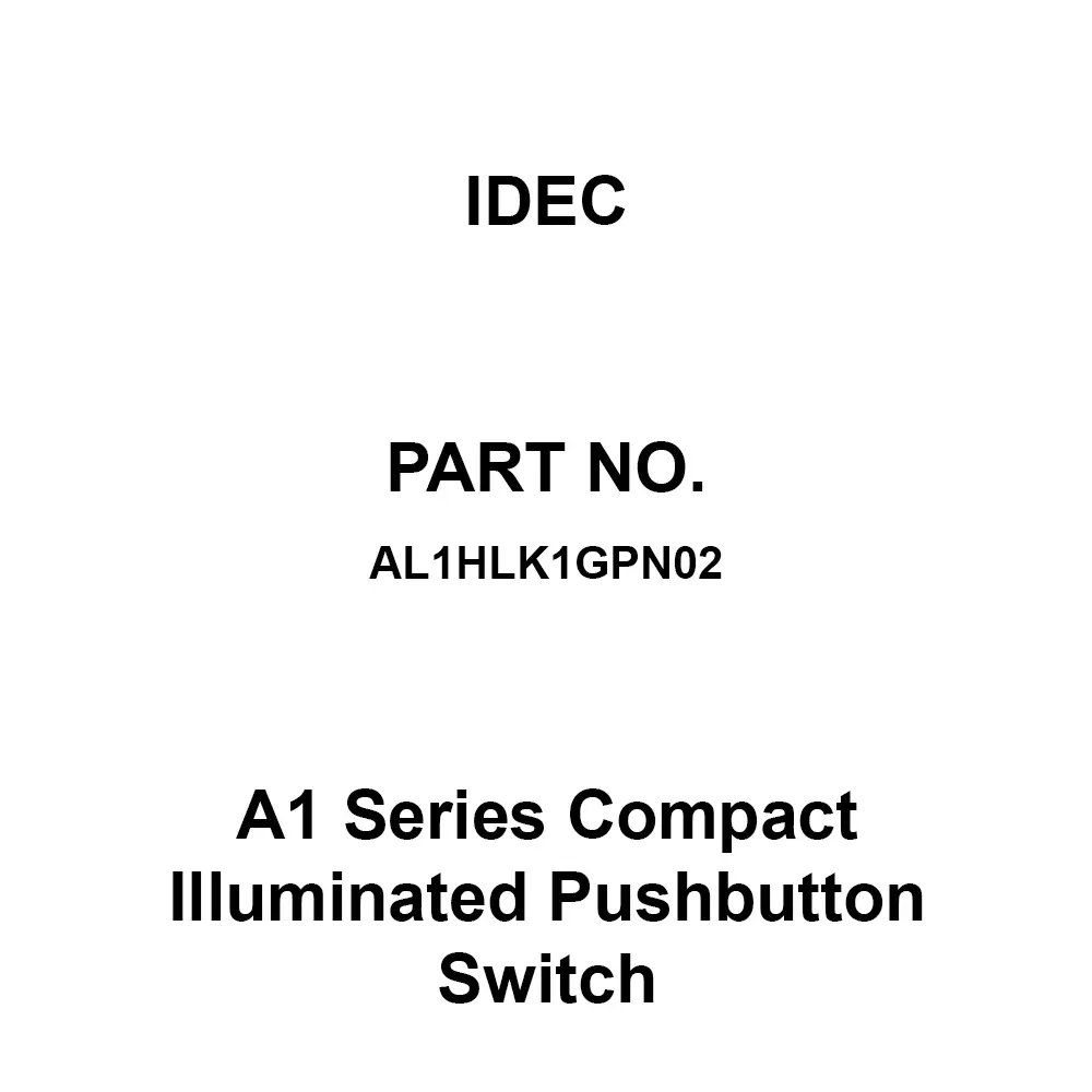 IDEC A1 Series Compact Illuminated Pushbutton Switch Lens Unit, AL1HLK1GPN02 (Pack of 2 Pcs)