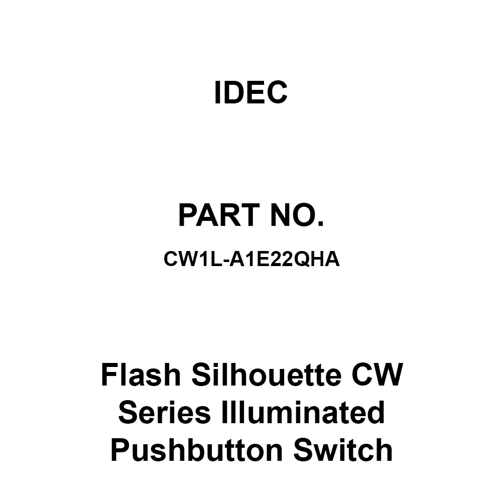 IDEC Flash Silhouette CW Series Illuminated Pushbutton Switch 2A-2B Screw Terminal (M3.5 Dual Use Screw) 300 V, CW1L-A1E22QHA