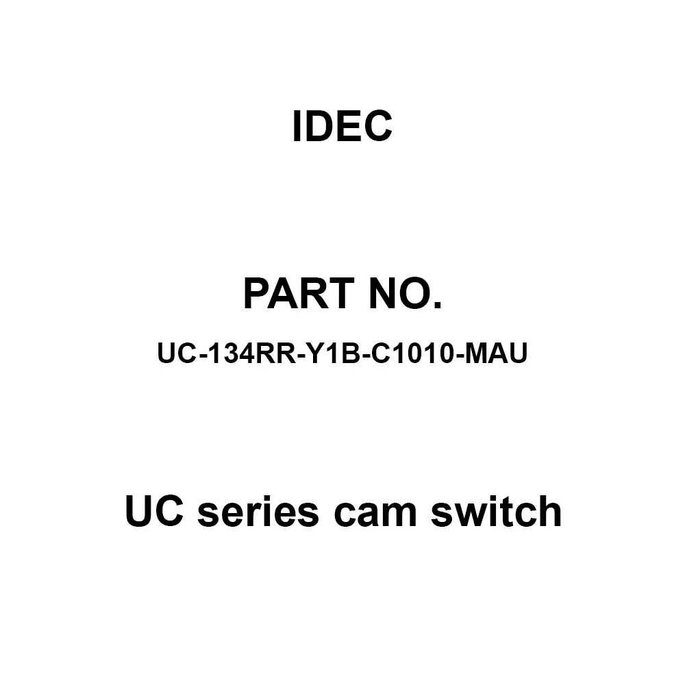 IDEC UC Series cam switch 600 V Silver (Gold Plated) 10A, UC-134RR-Y1B-C1010-MAU