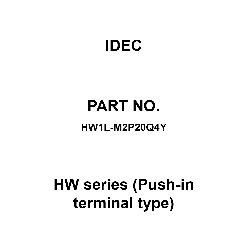IDEC HW Series (Push-in terminal type) 2A Push-In Type 600 V, HW1L-M2P20Q4Y