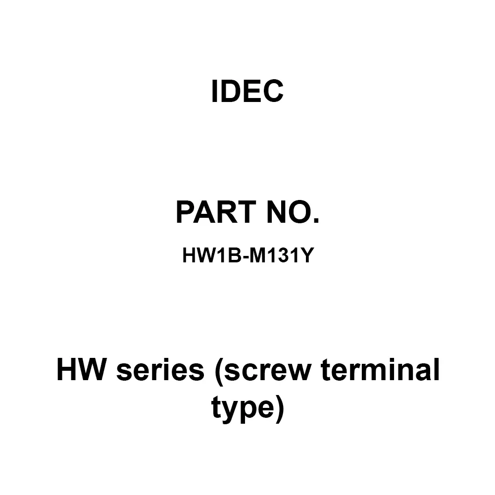 IDEC HW Series (screw terminal type) 3A1B M3.5 Screw Terminal 600 V, HW1B-M131Y