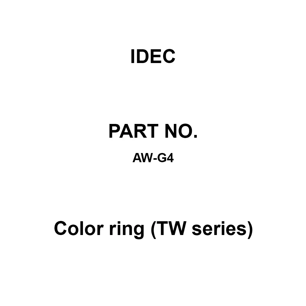 IDEC Color ring (TW Series) Made Of Aluminum, AW-G4