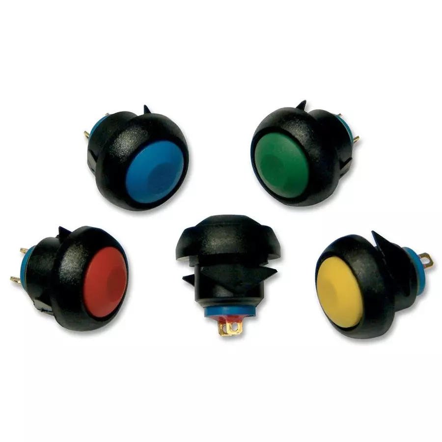 APEM SWITCH, SPNO, ROUND, BLACK, IBR3SAD2