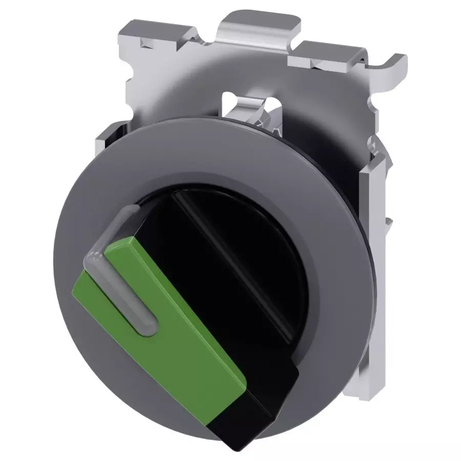 Siemens SIRIUS ACT 3SU10 Series 2 Position Selector Switch Head, 30mm Cutout, 3SU1062-2DF40-0AA0