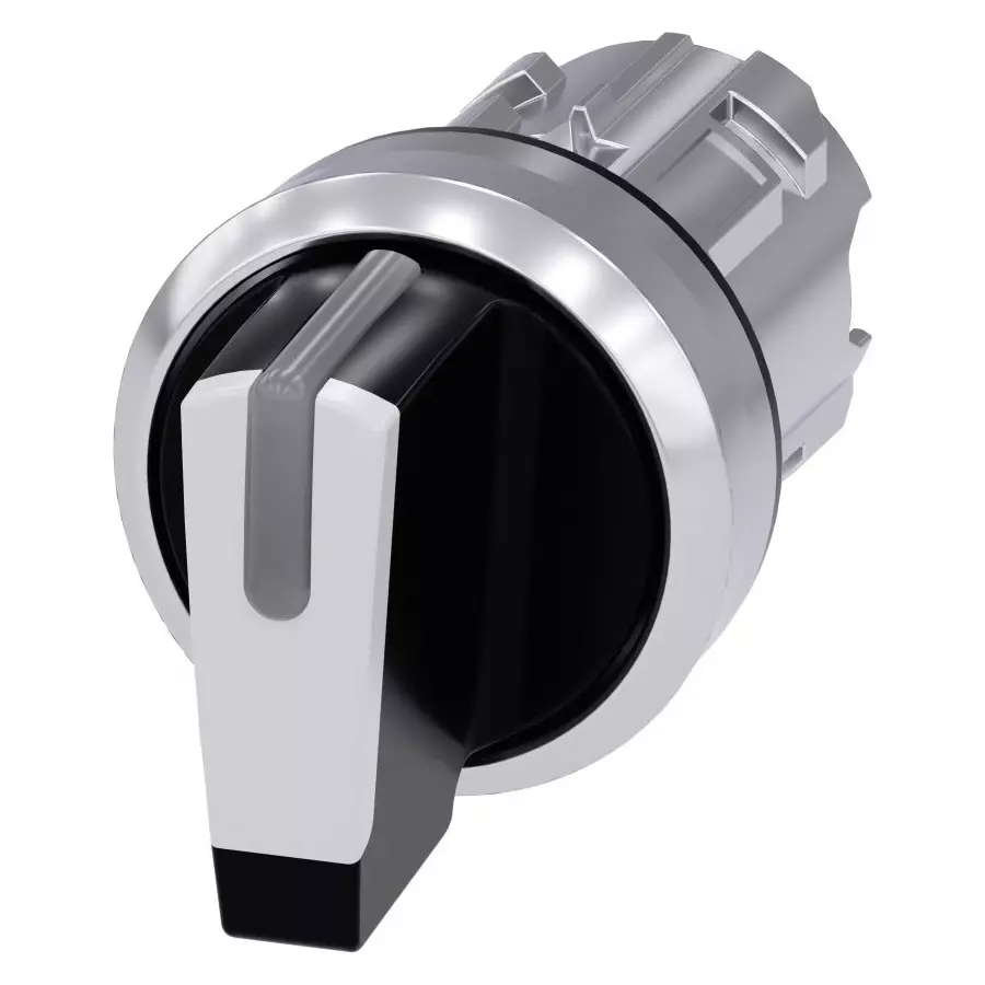 Siemens SIRIUS ACT 3SU10 Series 3 Position Selector Switch Head, 22mm Cutout, Black Handle, 3SU1052-2BP60-0AA0