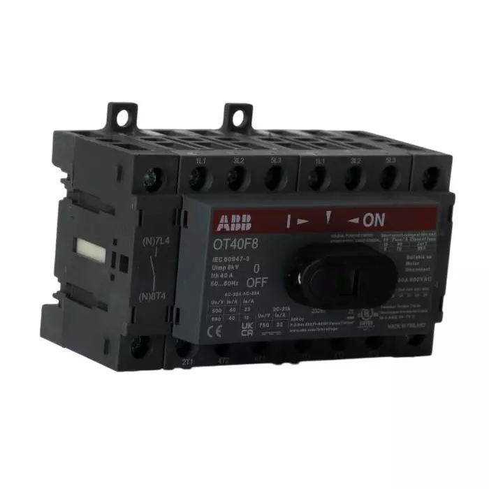 ABB 8P Pole Base Mounting Isolator Switch - 40A Maximum Current, 11kW Power Rating, IP20, OT40F81SCA104938R1001