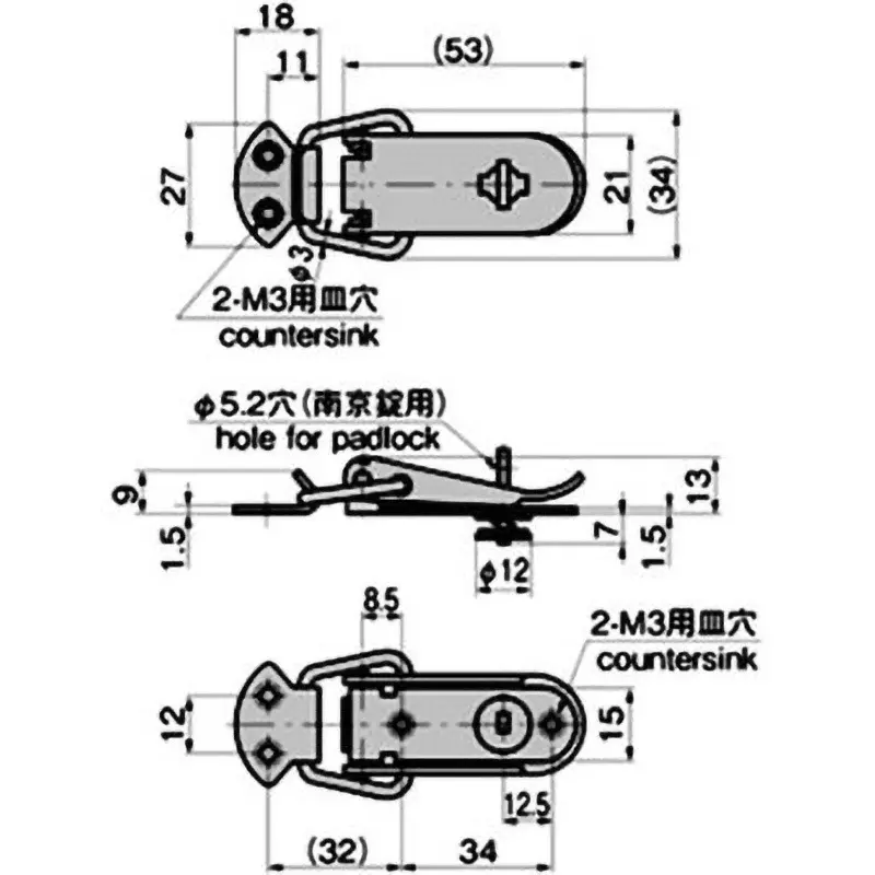 TAKIGEN Snap Lock Chrome Plating with Keyhole, C-141