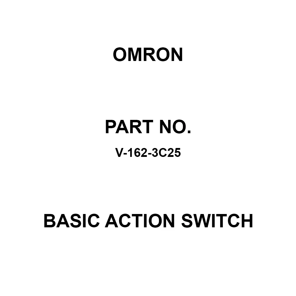 Omron Basic Action Switch 16 Amp Lever Actuator, V-162-3C25