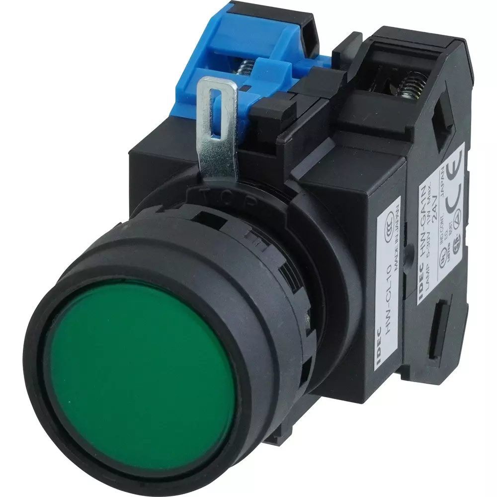 IDEC Hw Series Illuminated Pushbutton Switch (Round Flat Led) (Momentary Type) 1A M3.5 Screw Terminal Led, Hw1L-M110Q4G