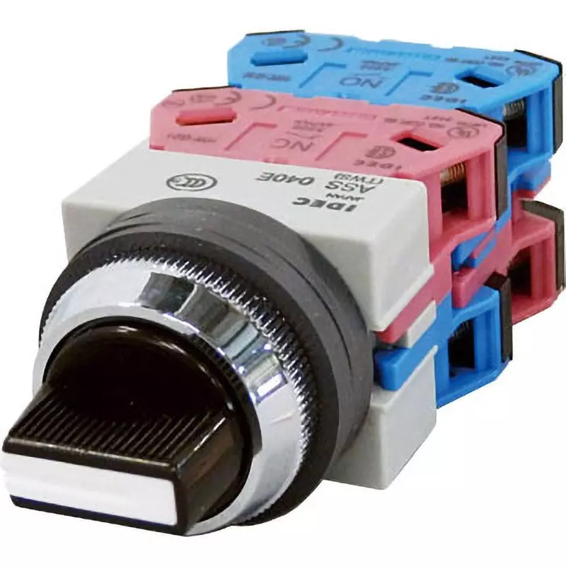 IDEC Φ25 Tws Series Ass / Arrow Handle Selector Switch Silver 600 V, ASS44SN-411