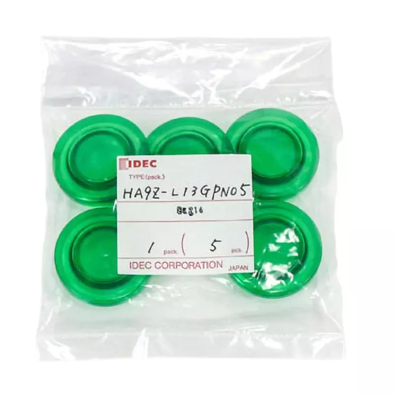 IDEC H6 Series CompACt Illuminated Pushbutton Switch Green, Ha9Zl13Gpn05 (Pack of 5 Pcs)