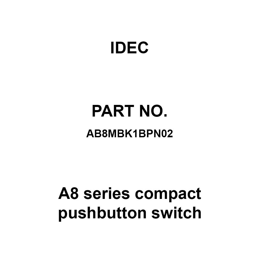 IDEC A8 Series Compact Pushbutton Switch Button Unit, AB8MBK1BPN02 (Pack of 2 Pcs)