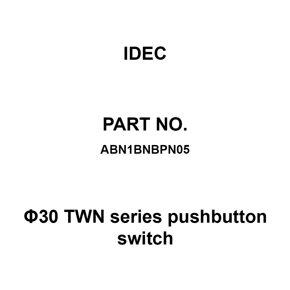 IDEC Φ30 TWN Series pushbutton switch Button, ABN1BNBPN05 (Pack of 5 Pcs)