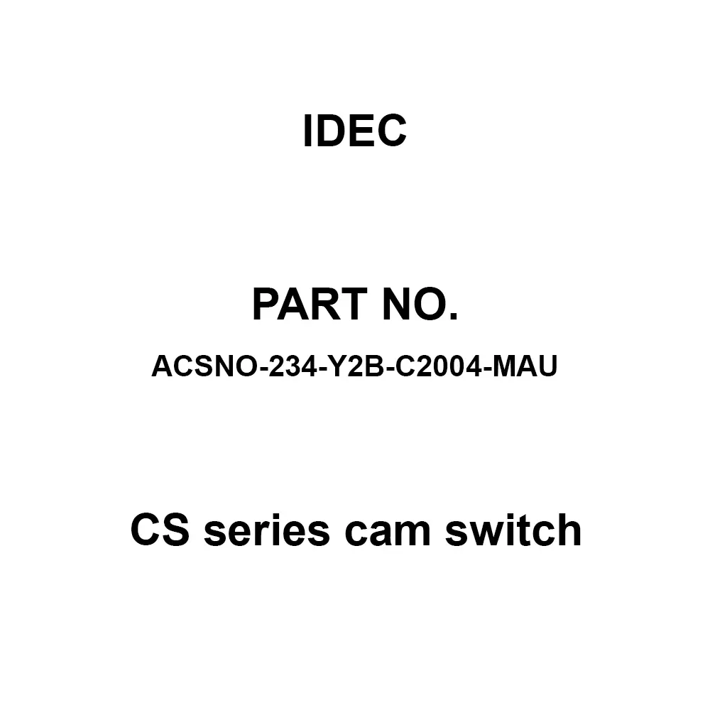 IDEC CS Series cam switch 600 V Gold Plate 10A, ACSNO-234-Y2B-C2004-MAU