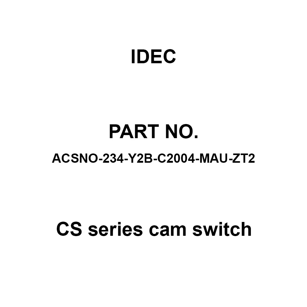 IDEC CS Series cam switch 600 V Gold Plate 10A, ACSNO-234-Y2B-C2004-MAU-ZT2