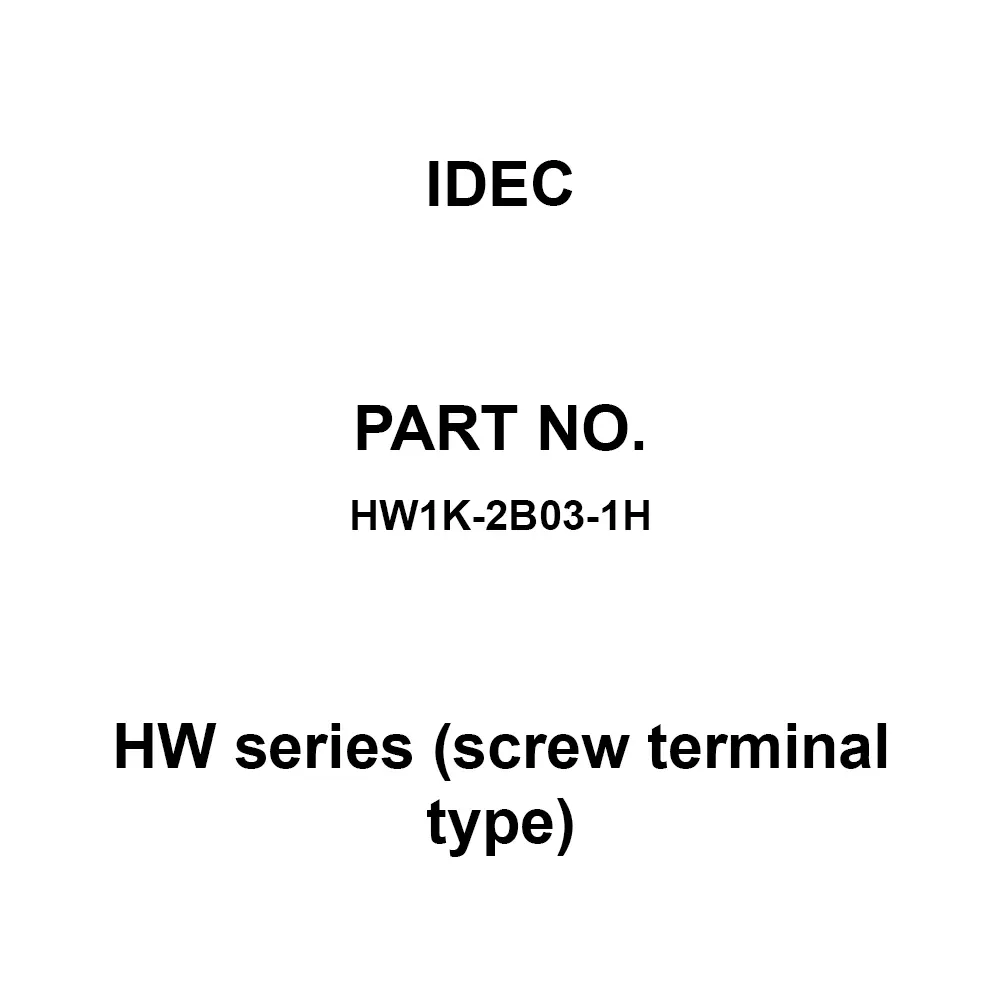 IDEC HW Series (screw terminal type) 3B M3.5 Screw Terminal 600 V, HW1K-2B03-1H