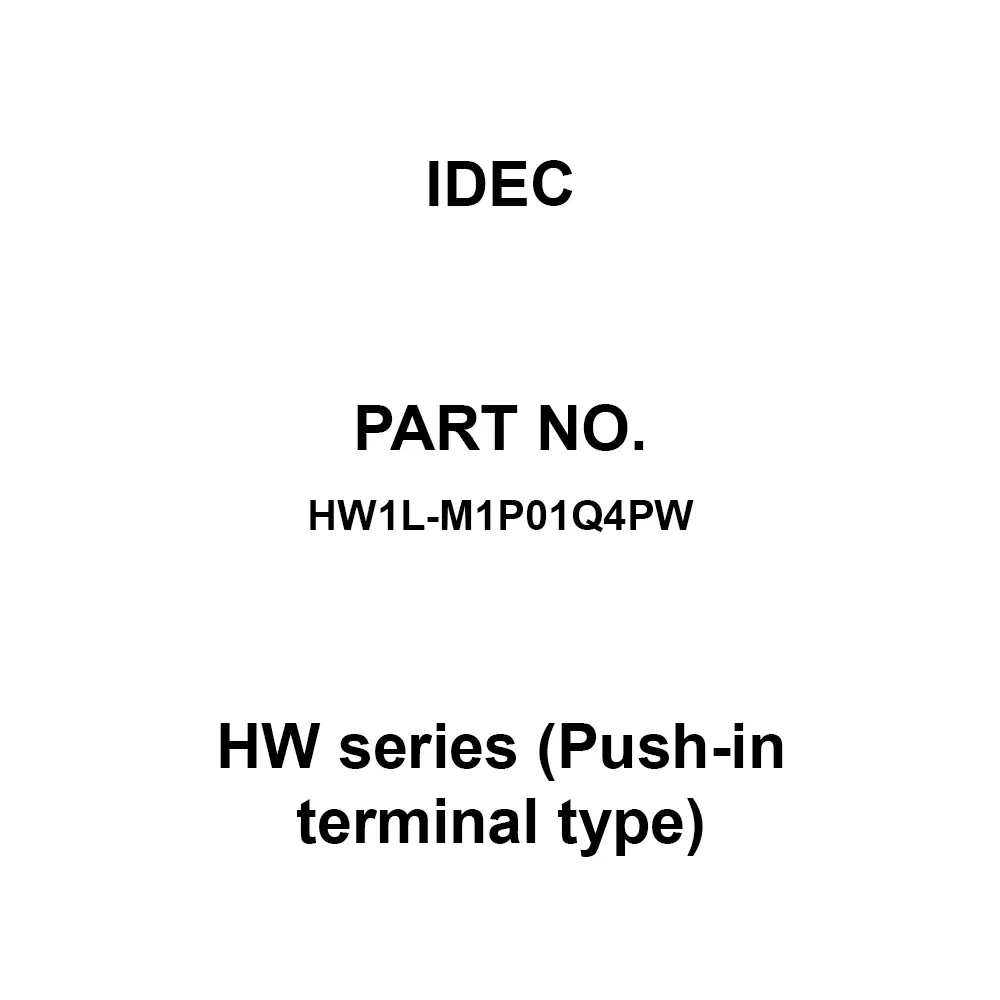 IDEC HW Series (Push-in terminal type) 1B Push-In Type 600 V, HW1L-M1P01Q4PW