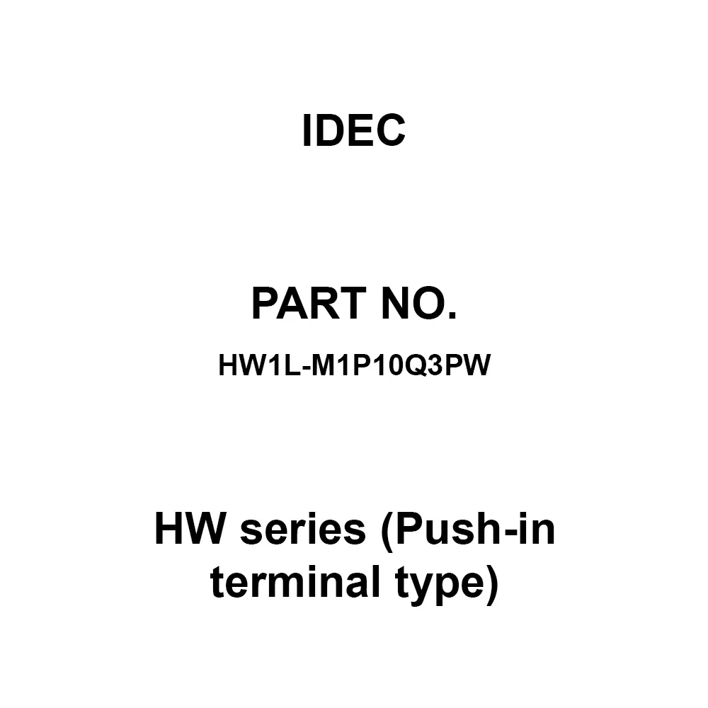 IDEC HW Series (Push-in terminal type) 1A Push-In Type 600 V, HW1L-M1P10Q3PW