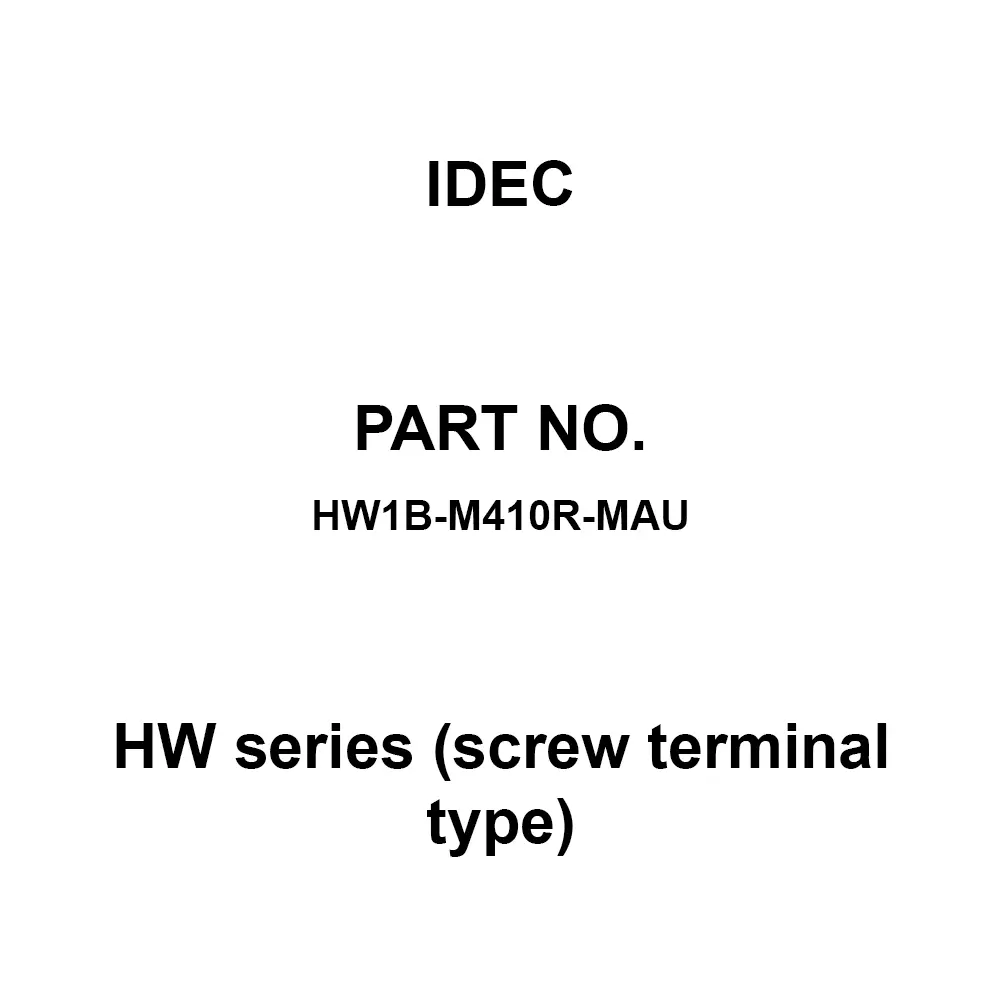 IDEC HW Series (screw terminal type) 1A M3.5 Screw Terminal 600 V, HW1B-M410R-MAU