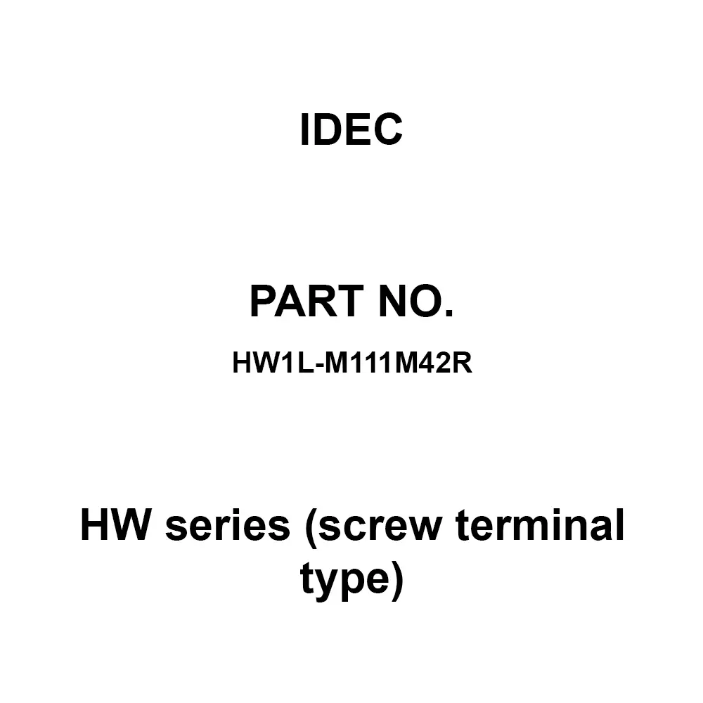 IDEC HW Series (screw terminal type) 1A1B M3.5 Screw Terminal 600 V, HW1L-M111M42R