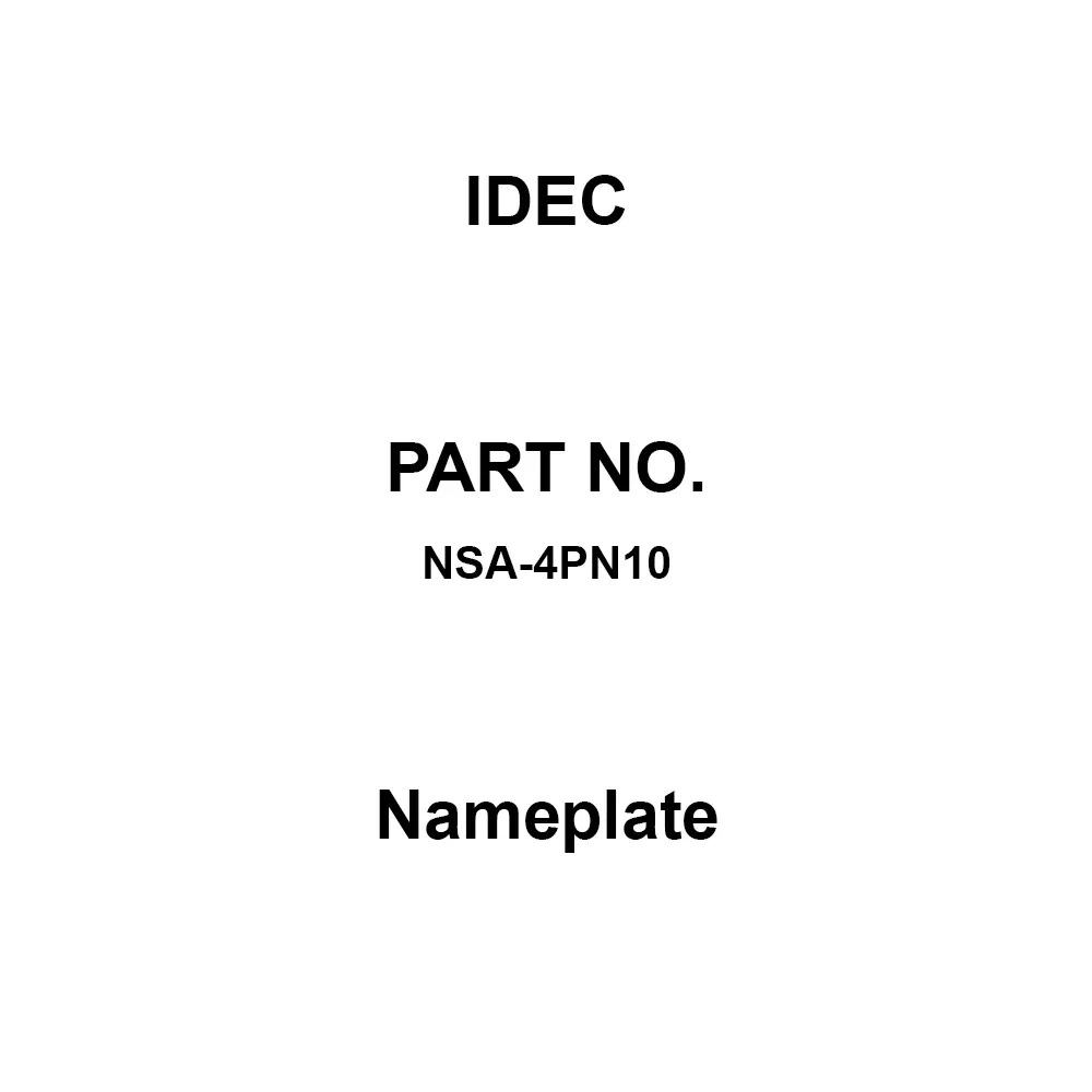 IDEC Nameplate Made Of Aluminum Black Background (White Characters), NSA-4PN10 (Set of 10 Pcs)