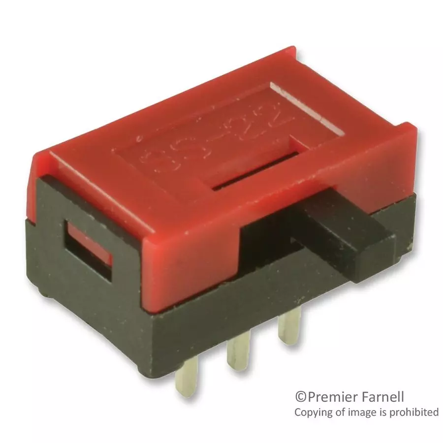 NKK SWITCHES SWITCH, SLIDE, DPDT, 0.1A, 30V, TH, SS22SBH2