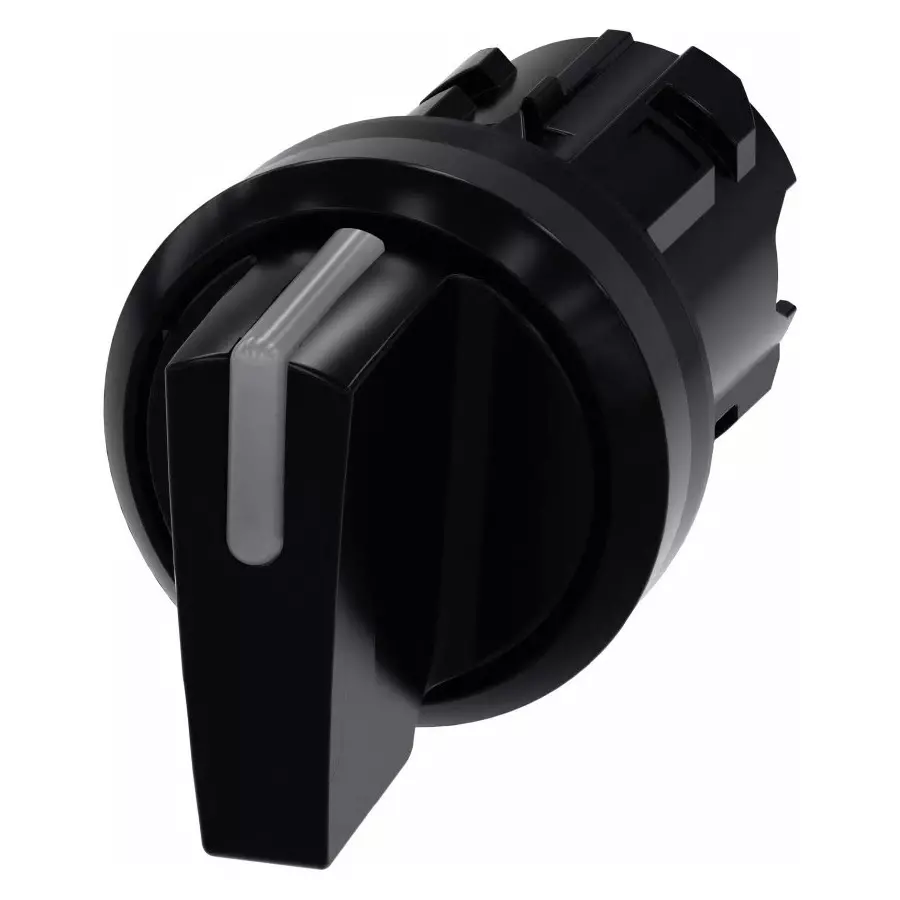 Siemens SIRIUS ACT 3SU10 Series 3 Position Selector Switch Head, 22mm Cutout, Black Handle, 3SU1002-2BP10-0AA0