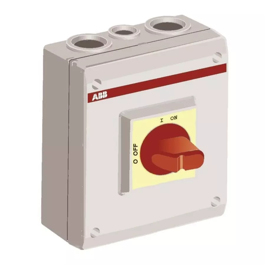ABB 3P Pole Isolator Switch - 23A Maximum Current, 22kW Power Rating, IP65, 1SCA022399R6830 - OTP36A3M