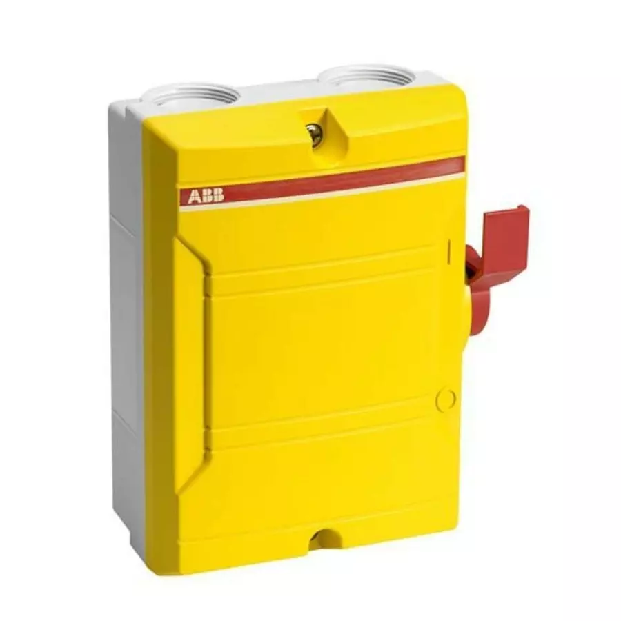 ABB 3P+N Pole Isolator Switch - 25A Maximum Current, 7.5kW Power Rating, IP54, IP65, 2CMA142441R1000