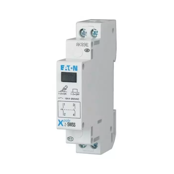 EATON 2 Pole DIN Rail Isolator Switch - 16A Maximum Current, IP40, 276301 Z-SW/SS (Pack of 2)