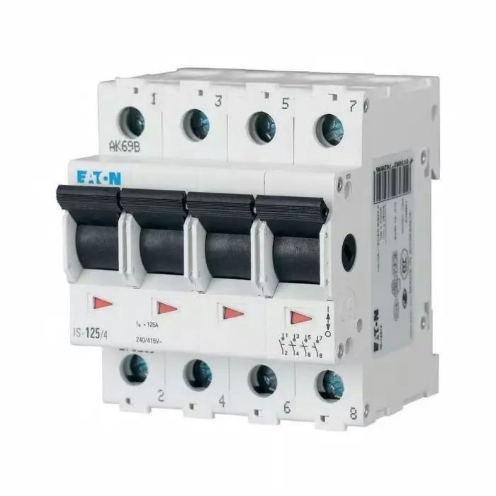 EATON 4 Pole DIN Rail Isolator Switch - 20A Maximum Current, IP40, 276261 IS-20/4