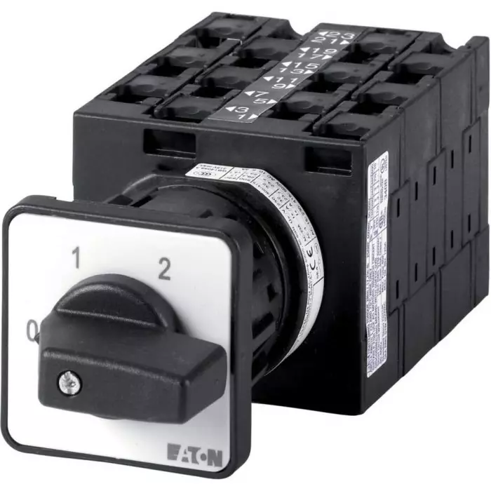 EATON 3P 4 Position 60° Multi Speed Cam Switch, 690 V (Volts), 32A, Short Thumb Grip Actuator, 004453 T3-6-8455/EZ