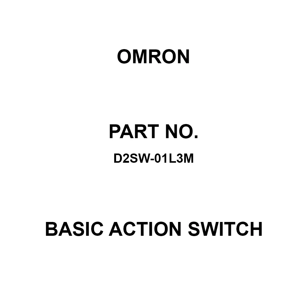 Omron Subminiature Basic Action Switch 100 mA Chassis Mount, D2SW-01L3M