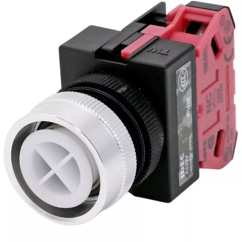 IDEC Diameter 22 Tw Series Push Button Switch Flat Type 1B Screw Terminal White, Abw101W