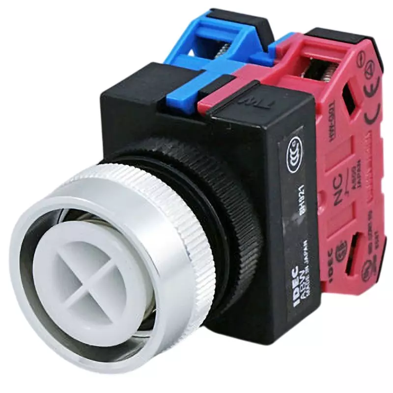 IDEC Diameter 22 Tw Series Push Button Switch Flat Type 1A1B Screw Terminal White, Abw111W