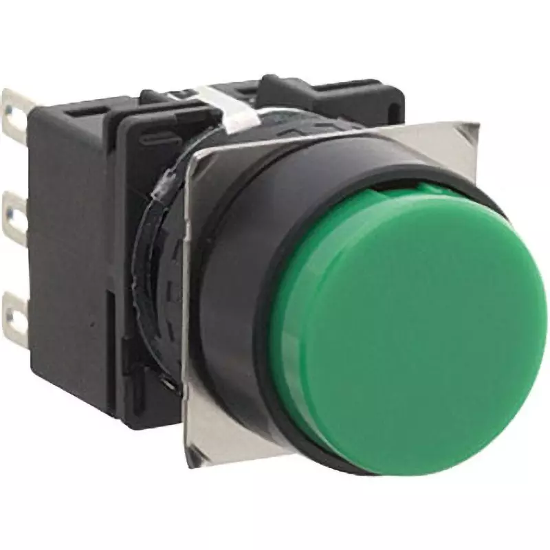 IDEC Lb Series Push Button Switch Round Type Φ18 Mm Bezel Gold ContACts, Lb1B-M1T1Vg