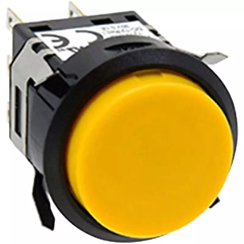 IDEC Ma Series Push Button Switch (Round) 1C Soldering Tab 110 Terminal Yellow, Ma8B-A519Y