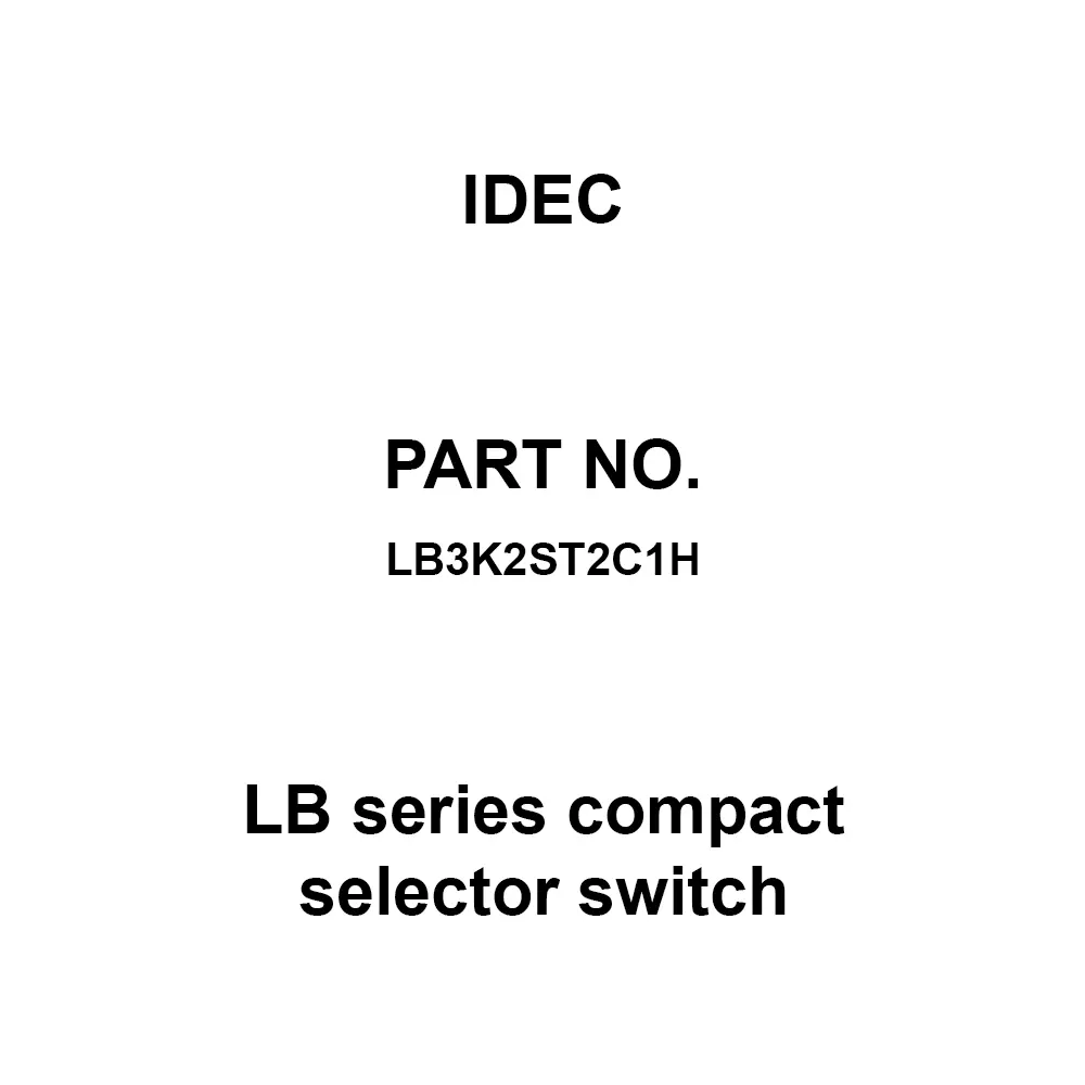 IDEC LB Series compact selector switch 250 V Gold Contacts 3A, LB3K2ST2C1H