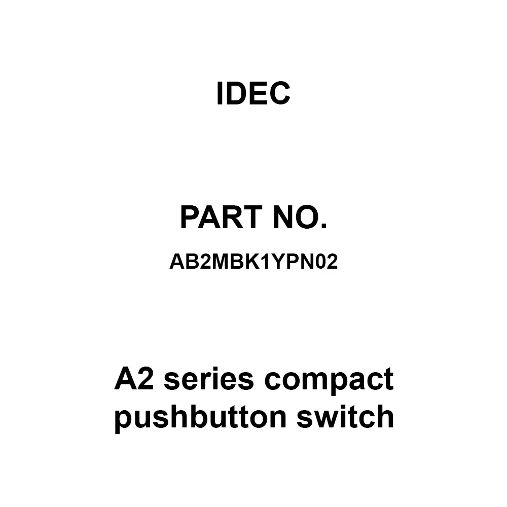 IDEC A2 Series Compact Pushbutton Switch Button Unit, AB2MBK1YPN02 (Pack of 2 Pcs)
