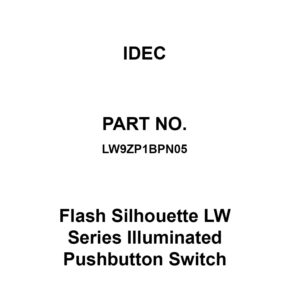 IDEC Flash Silhouette LW Series Illuminated Pushbutton Switch Name Plate Acrylic Resin, LW9ZP1BPN05 (Pack of 5 Pcs)