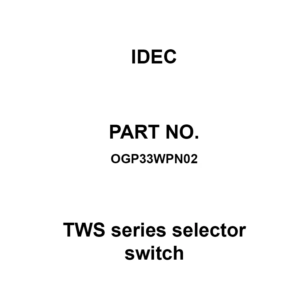 IDEC TWS Series selector switch Ring Polycarbonate Resin, OGP33WPN02 (Set of 2 Pcs)