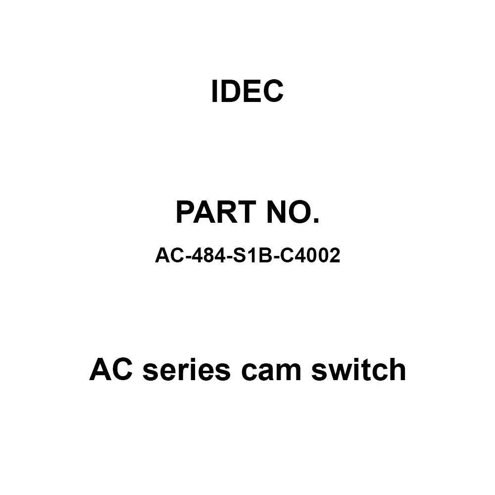 IDEC AC Series cam switch 600 V Silver 10A, AC-484-S1B-C4002