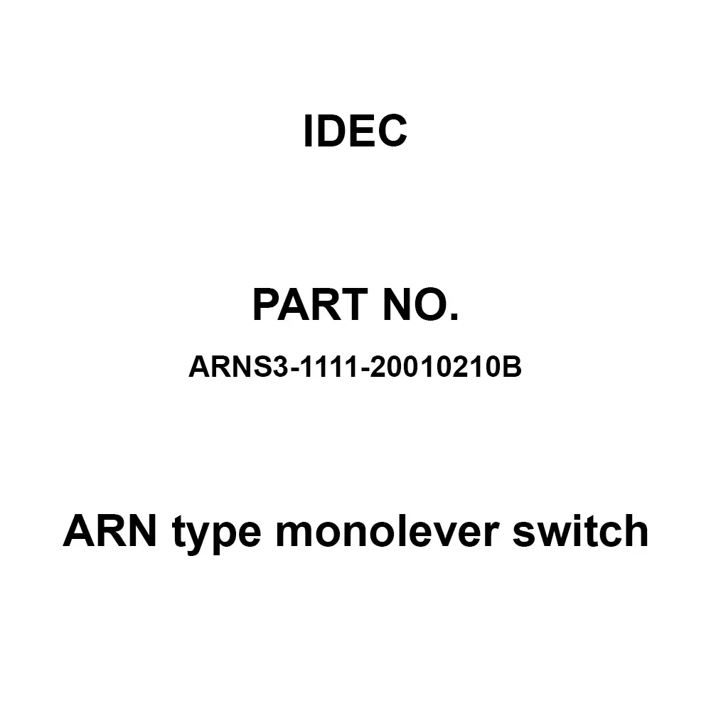 IDEC ARN type monolever switch Short Lever Type 600 V, ARNS3-1111-20010210B