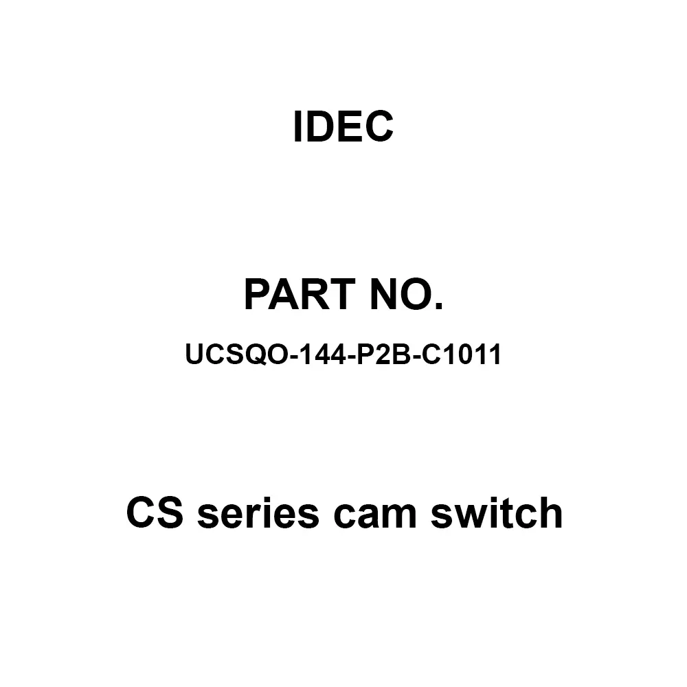 IDEC CS Series cam switch 600 V Silver Contacts 10A, UCSQO-144-P2B-C1011