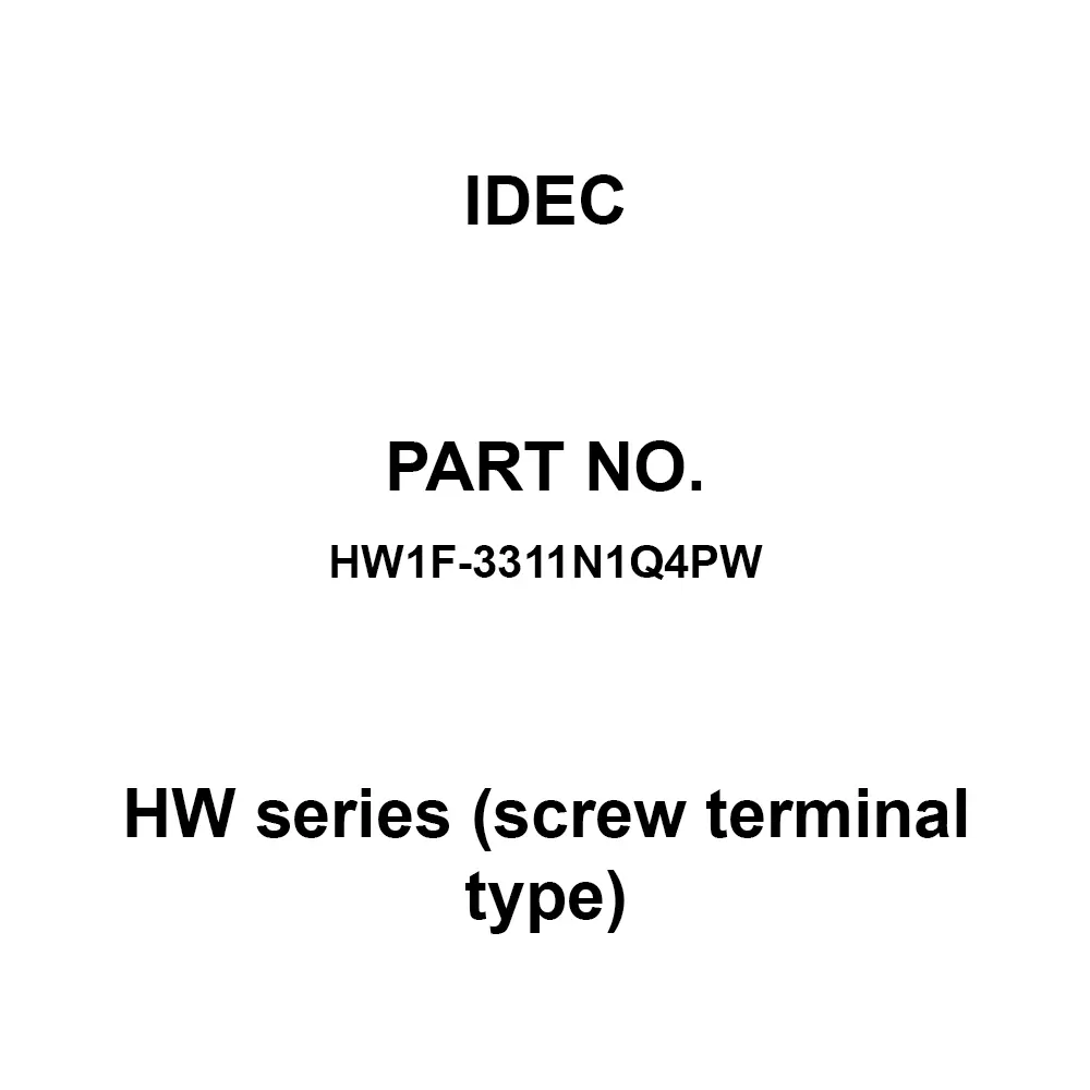 IDEC HW Series (screw terminal type) 1A1B(11N1) M3.5 Screw Terminal 600 V, HW1F-3311N1Q4PW