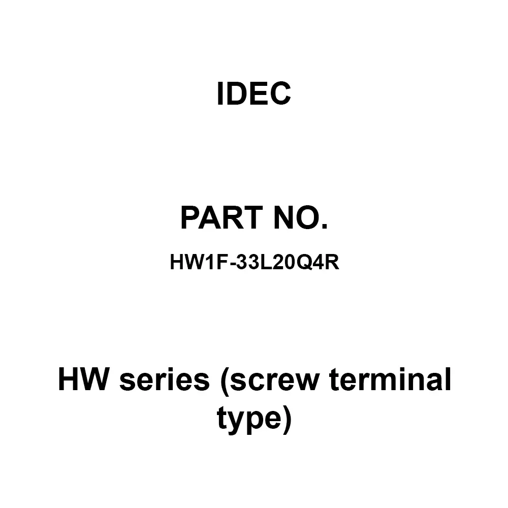 IDEC HW Series (screw terminal type) 2A M3.5 Screw Terminal 600 V, HW1F-33L20Q4R