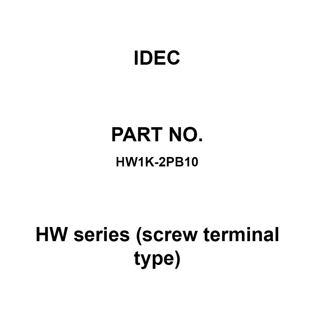 IDEC HW Series (screw terminal type) 1A M3.5 Screw Terminal 600 V, HW1K-2PB10