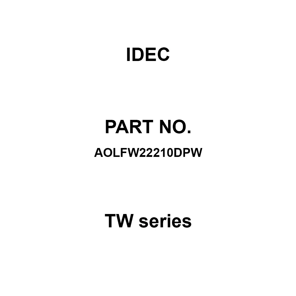 IDEC TW Series 1A M3.5 Screw Terminal 600 V, AOLFW22210DPW